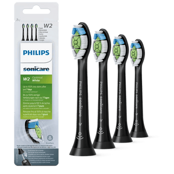 Philips Sonicare W2 Optimal White Replacement Toothbrush Heads Black - 4 Pack