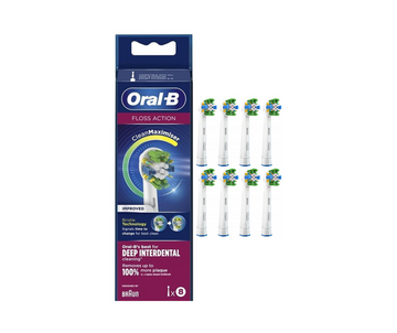 Oral-B Floss Action Replacement Toothbrush Heads - 8 Pack